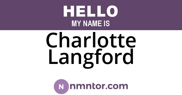 Charlotte Langford