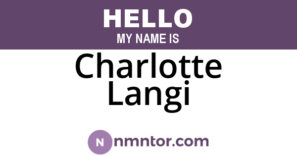 Charlotte Langi