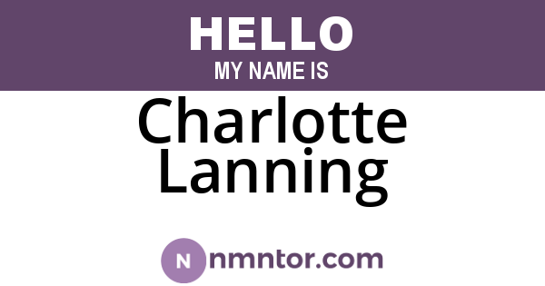 Charlotte Lanning