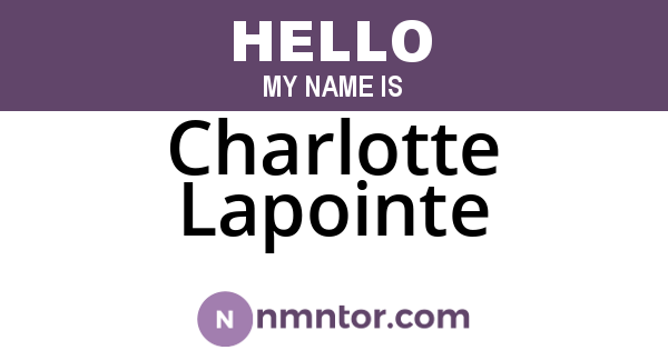 Charlotte Lapointe