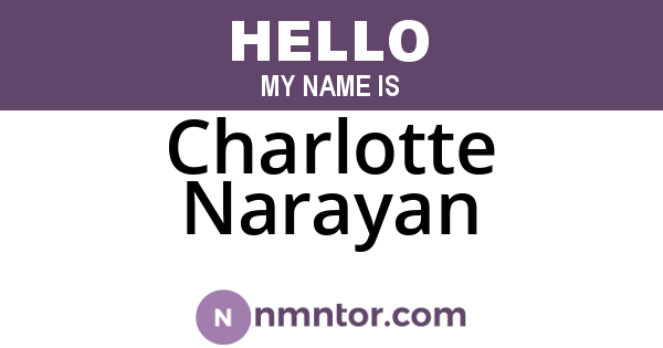 Charlotte Narayan