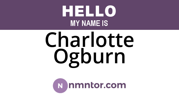 Charlotte Ogburn