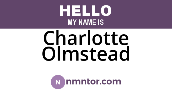 Charlotte Olmstead