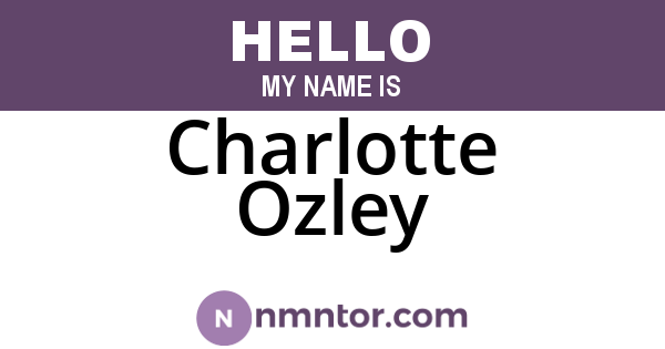 Charlotte Ozley