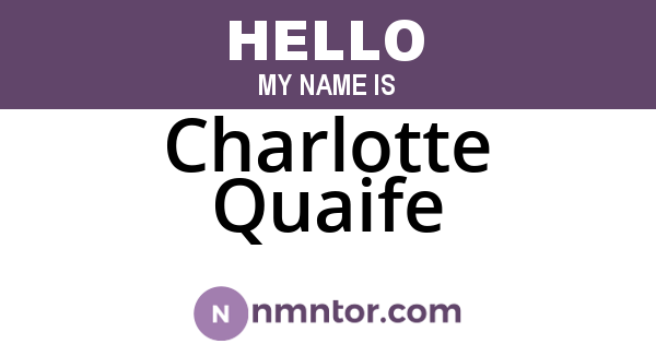 Charlotte Quaife