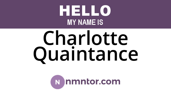 Charlotte Quaintance