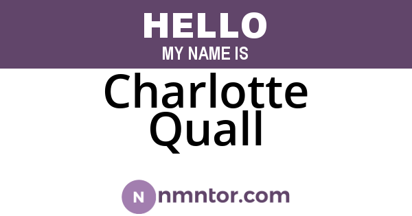 Charlotte Quall