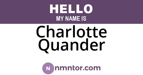 Charlotte Quander