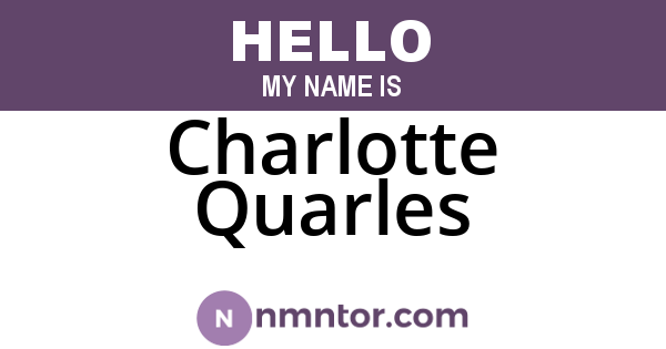 Charlotte Quarles