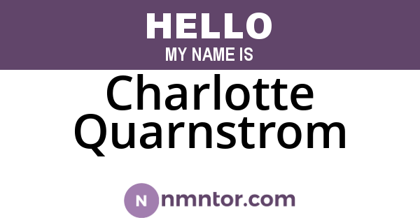 Charlotte Quarnstrom