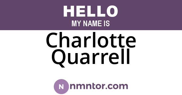Charlotte Quarrell