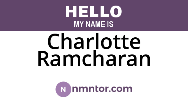 Charlotte Ramcharan