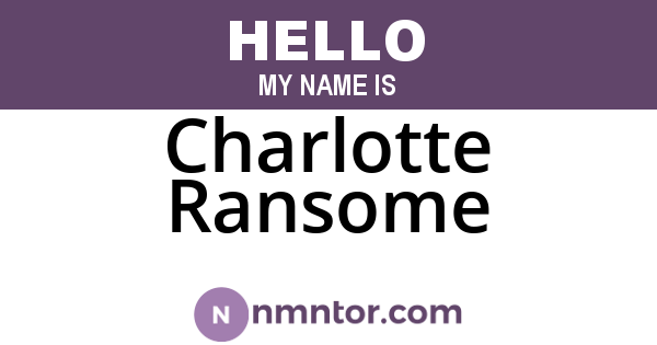 Charlotte Ransome