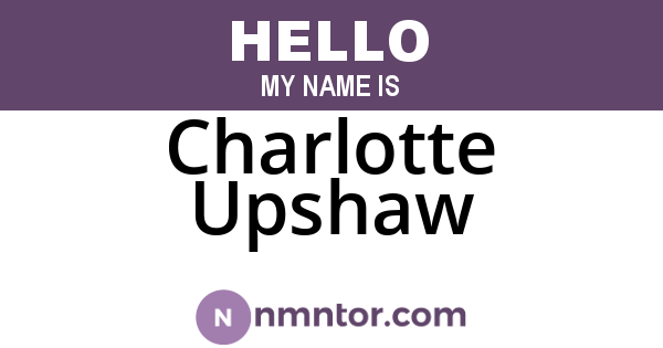 Charlotte Upshaw