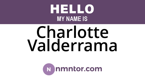 Charlotte Valderrama