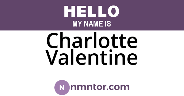 Charlotte Valentine
