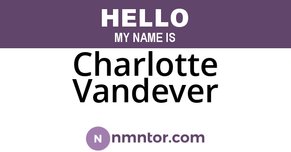 Charlotte Vandever