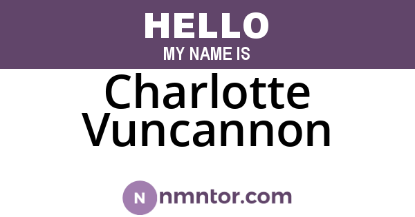 Charlotte Vuncannon