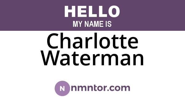 Charlotte Waterman