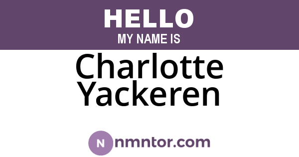 Charlotte Yackeren