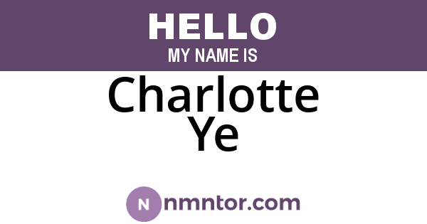 Charlotte Ye