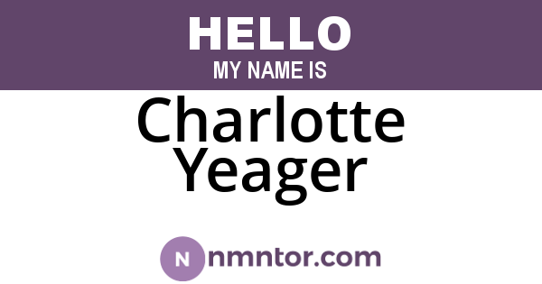 Charlotte Yeager