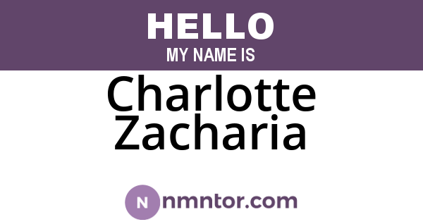 Charlotte Zacharia