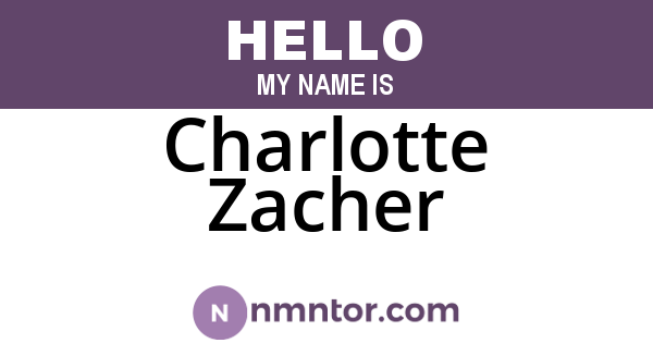 Charlotte Zacher