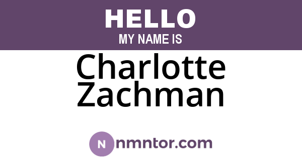 Charlotte Zachman