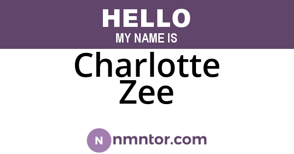 Charlotte Zee
