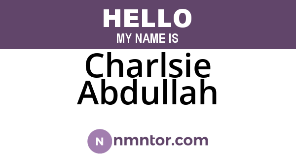 Charlsie Abdullah