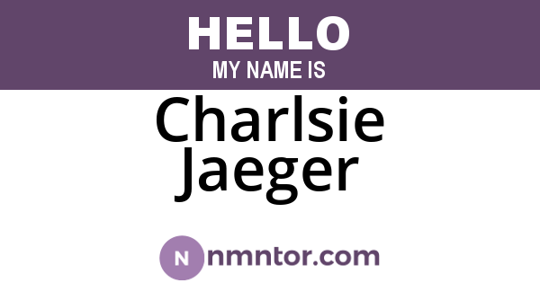 Charlsie Jaeger