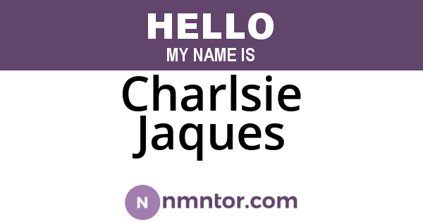Charlsie Jaques