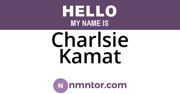 Charlsie Kamat