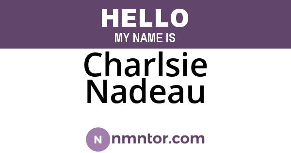 Charlsie Nadeau