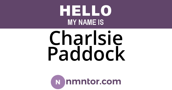 Charlsie Paddock