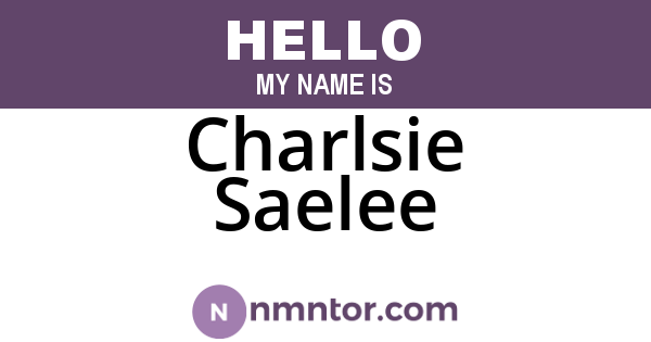 Charlsie Saelee