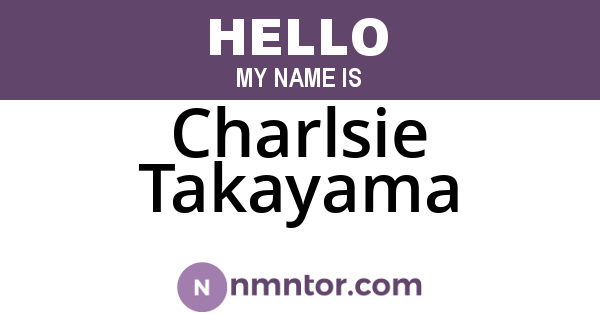 Charlsie Takayama