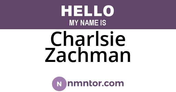 Charlsie Zachman