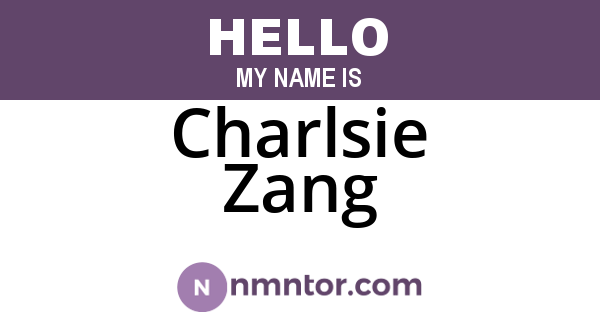 Charlsie Zang