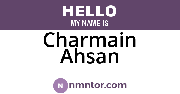 Charmain Ahsan