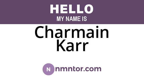 Charmain Karr