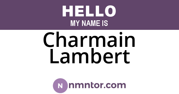 Charmain Lambert