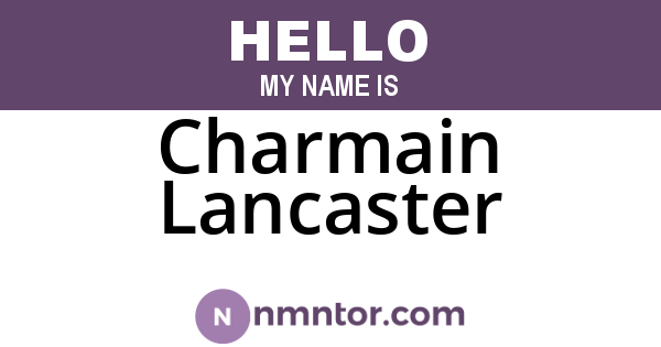 Charmain Lancaster