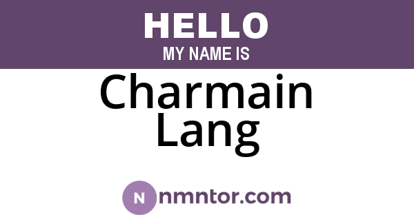 Charmain Lang