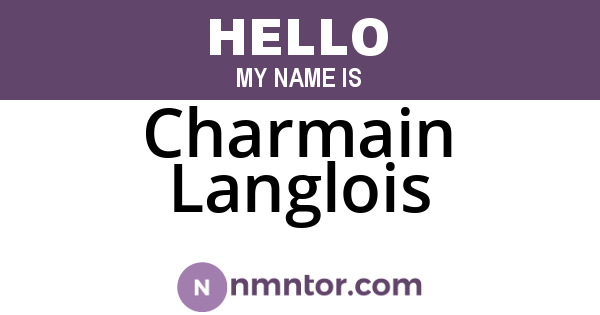 Charmain Langlois