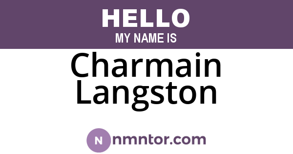 Charmain Langston
