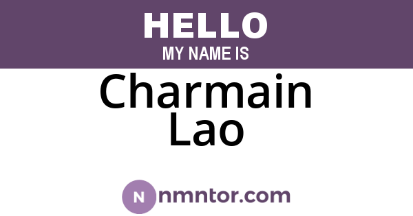 Charmain Lao