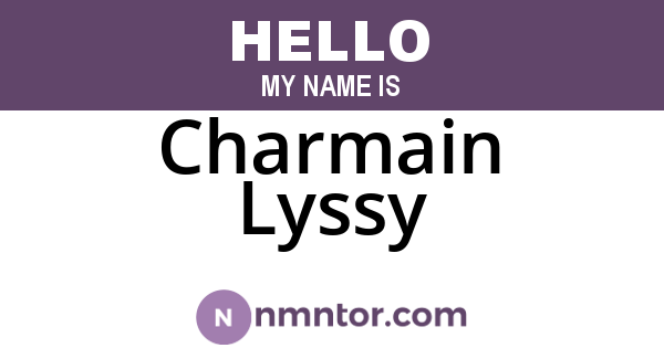 Charmain Lyssy