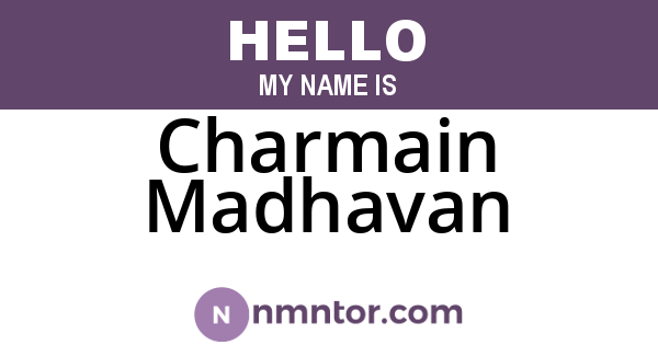 Charmain Madhavan